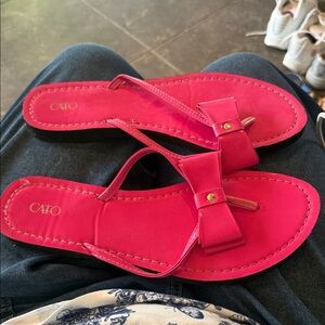 Cato Vibrant Pink Bow Sandals